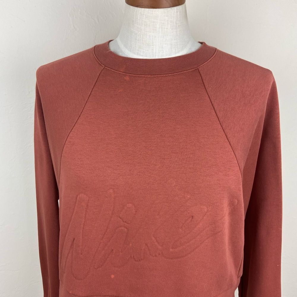 Nike Dri Fit Get Fit Fleece Training Crop Sweatshirt - Burnt Orange - Picture 4 of 7